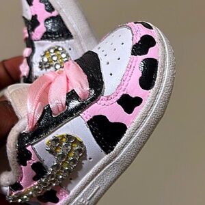 Custom cow print baby air force 1